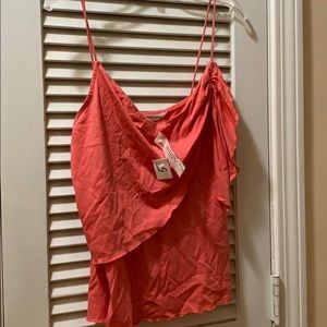 Pink asymmetrical tank top